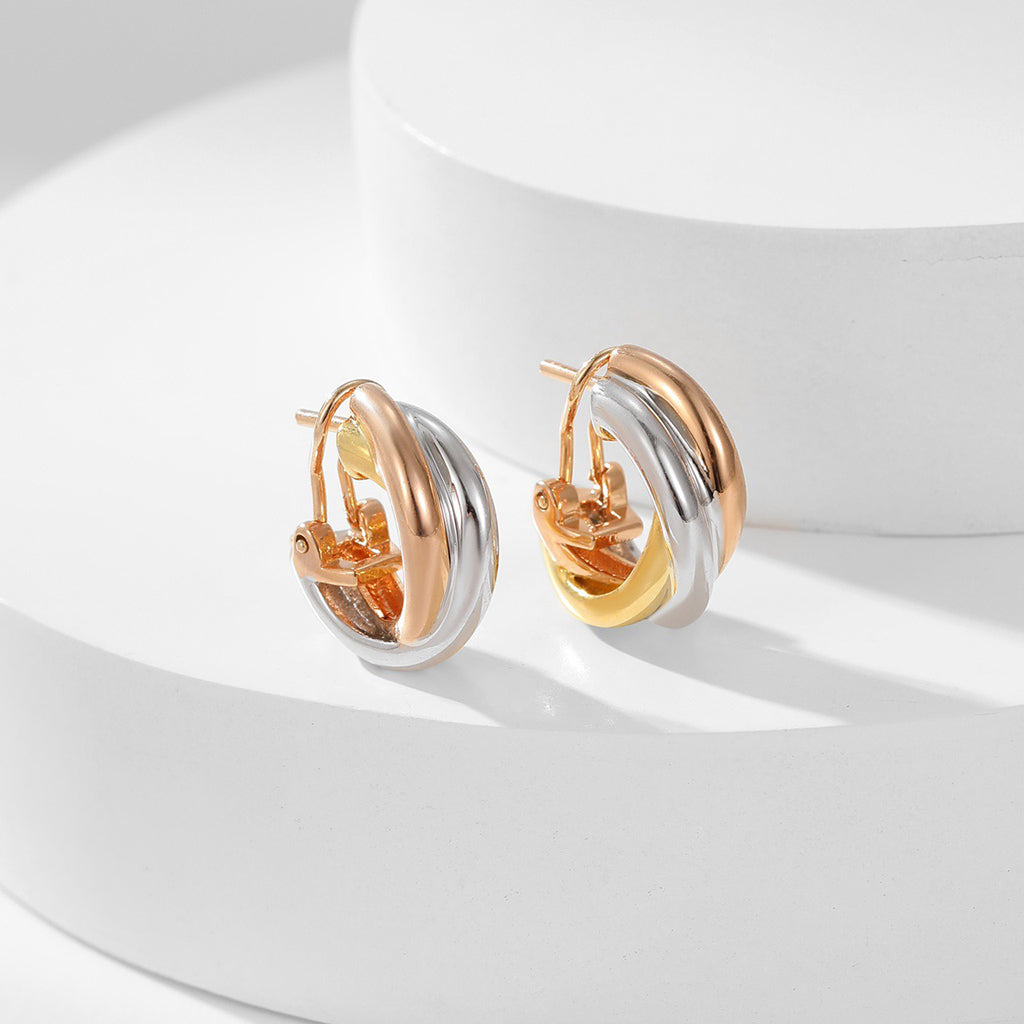 [Gaonasi Jewelry]TRINITY ON DIAMOND CLASSIC EARRINGS
