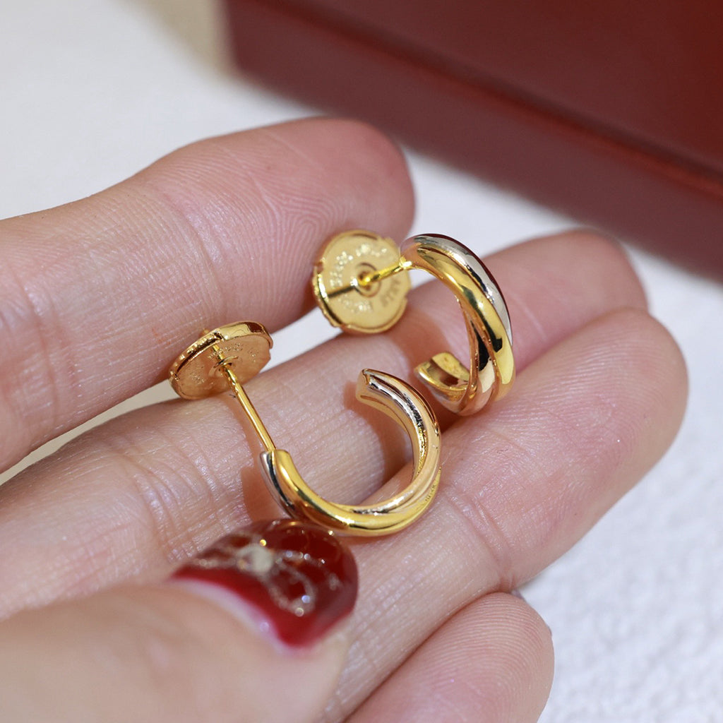 [Gaonasi Jewelry]TRINITY ON DIAMOND MINI EARRINGS