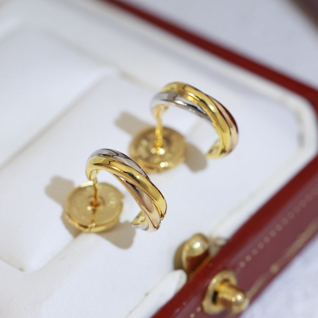 [Gaonasi Jewelry]TRINITY ON DIAMOND MINI EARRINGS