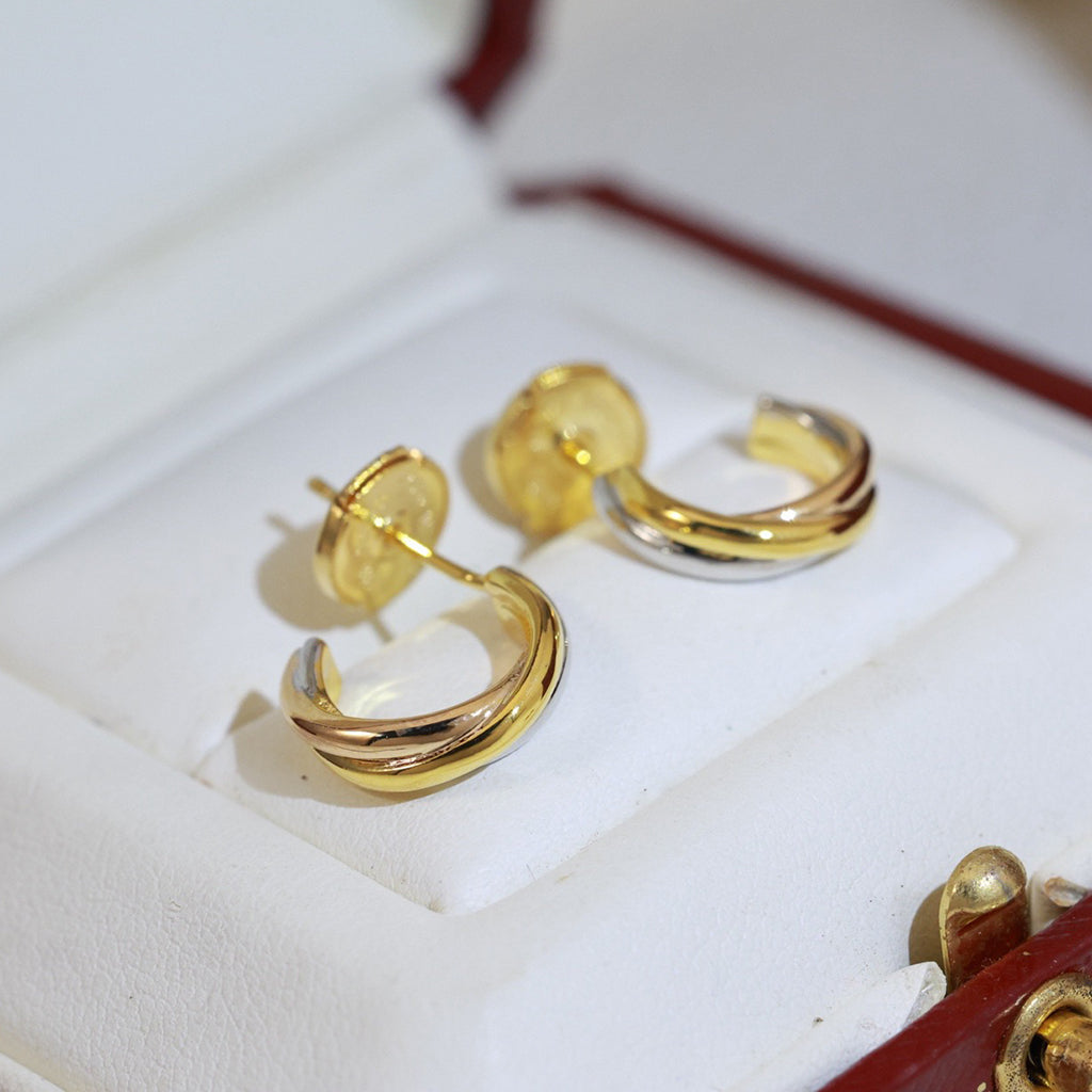 [Gaonasi Jewelry]TRINITY ON DIAMOND MINI EARRINGS