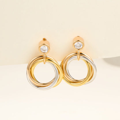 [Gaonasi Jewelry]TRINITY ON DIAMOND  EARRINGS