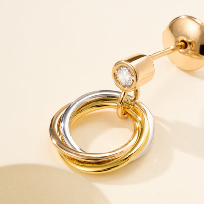 [Gaonasi Jewelry]TRINITY ON DIAMOND  EARRINGS