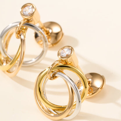 [Gaonasi Jewelry]TRINITY ON DIAMOND  EARRINGS
