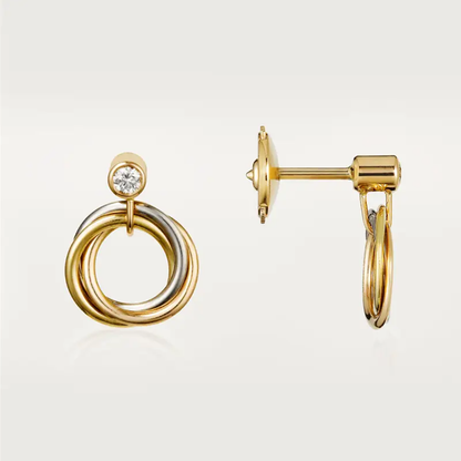 [Gaonasi Jewelry]TRINITY ON DIAMOND  EARRINGS