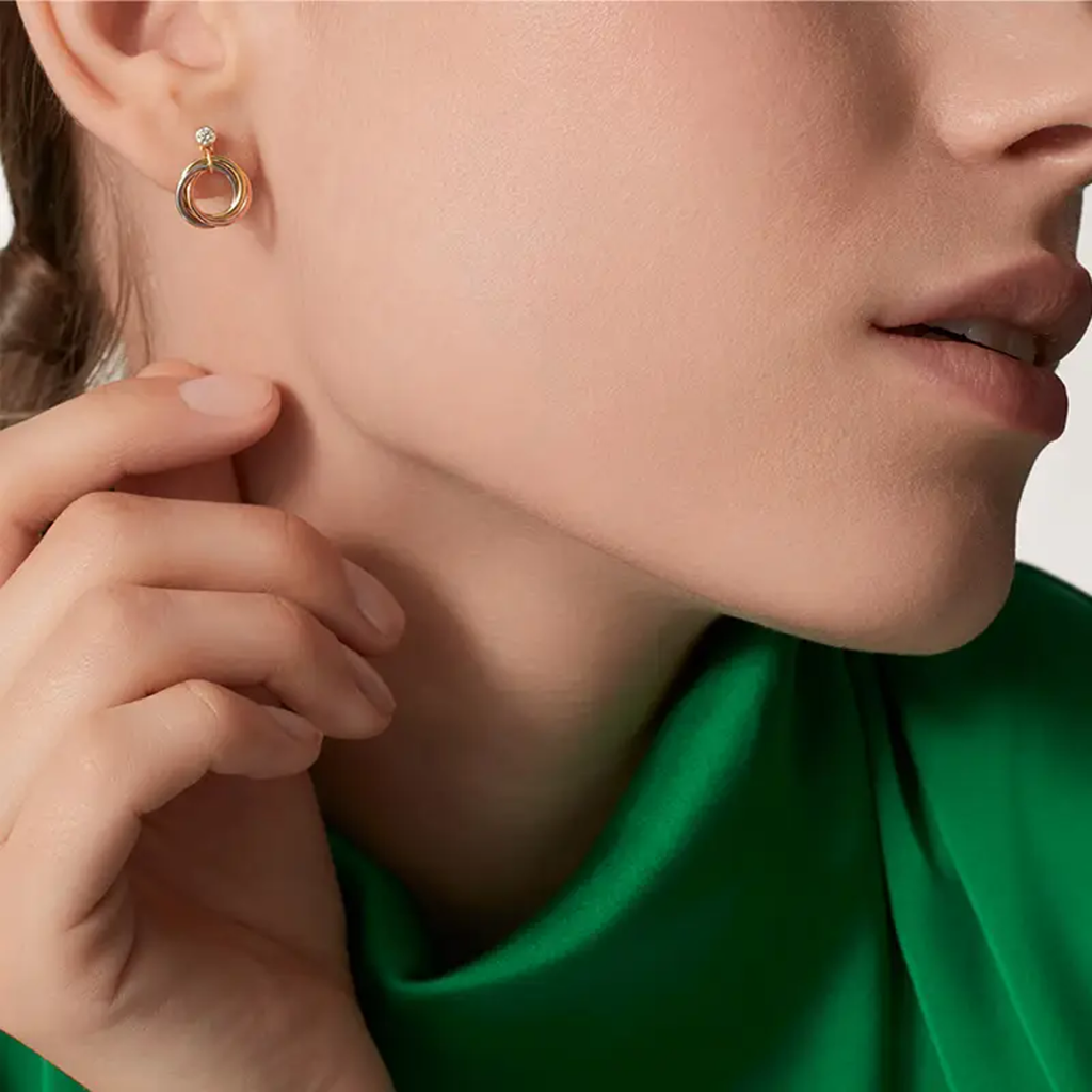 [Gaonasi Jewelry]TRINITY ON DIAMOND  EARRINGS