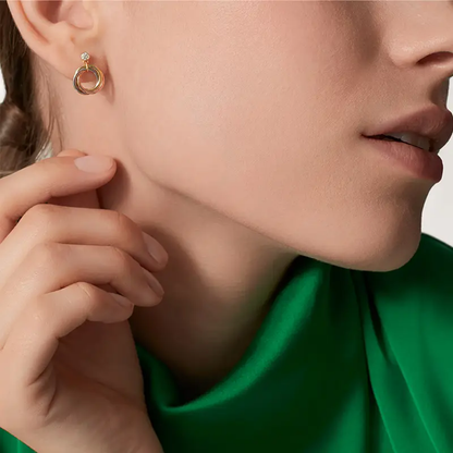 [Gaonasi Jewelry]TRINITY ON DIAMOND  EARRINGS