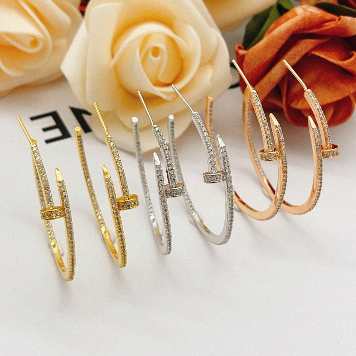 [Gaonasi Jewelry]JUSTE FULL DIAMOND LARGE EARRINGS