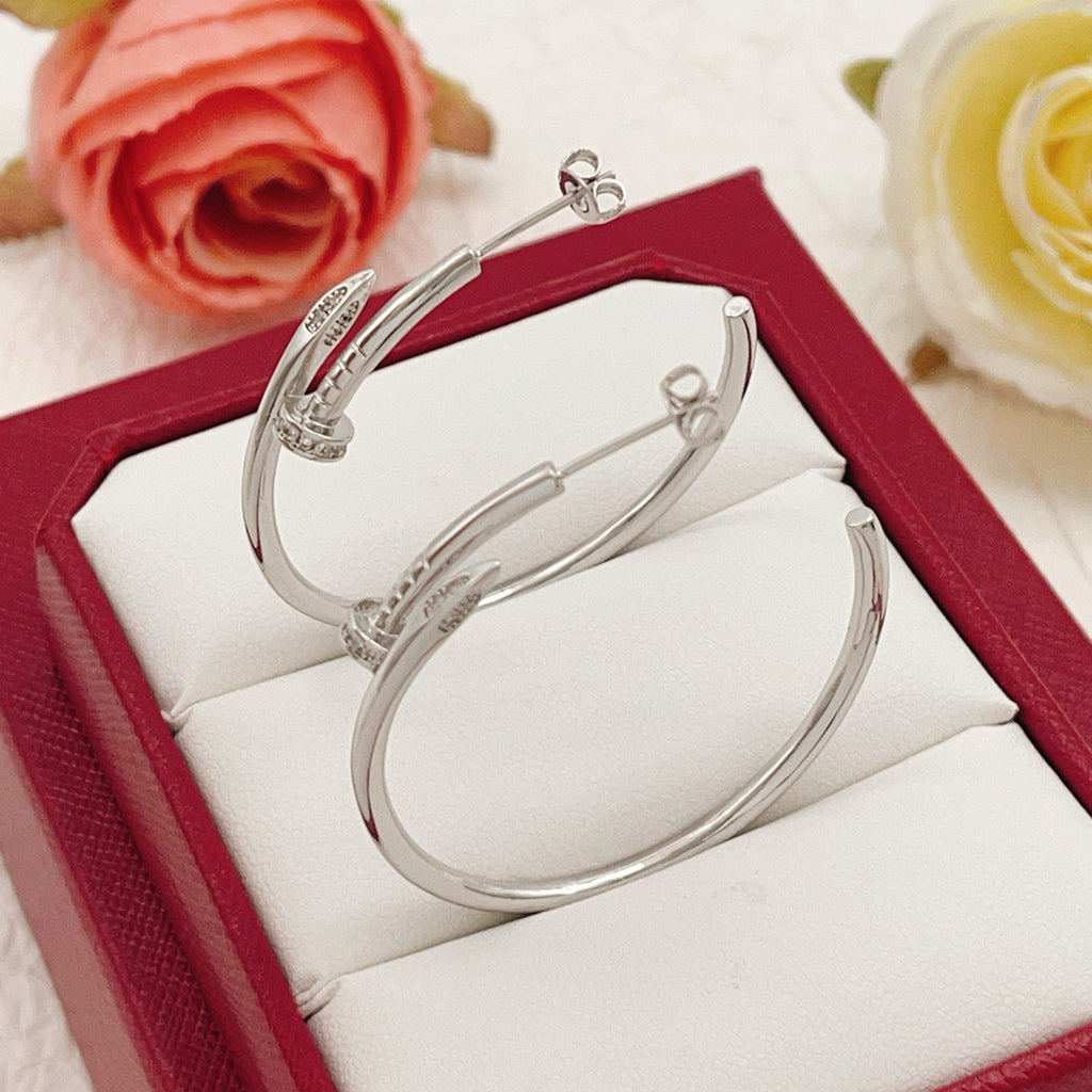 [Gaonasi Jewelry]JUSTE HALF DIAMOND LARGE EARRINGS