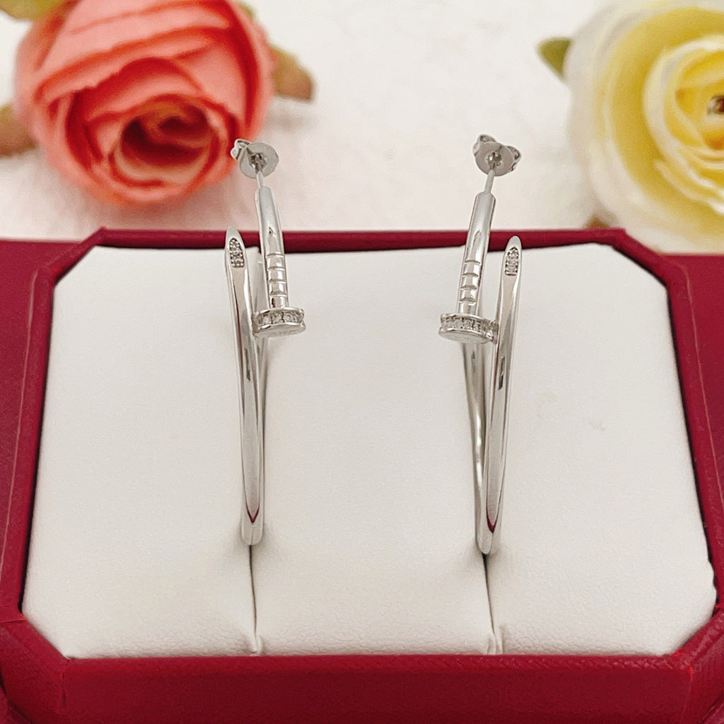 [Gaonasi Jewelry]JUSTE HALF DIAMOND LARGE EARRINGS