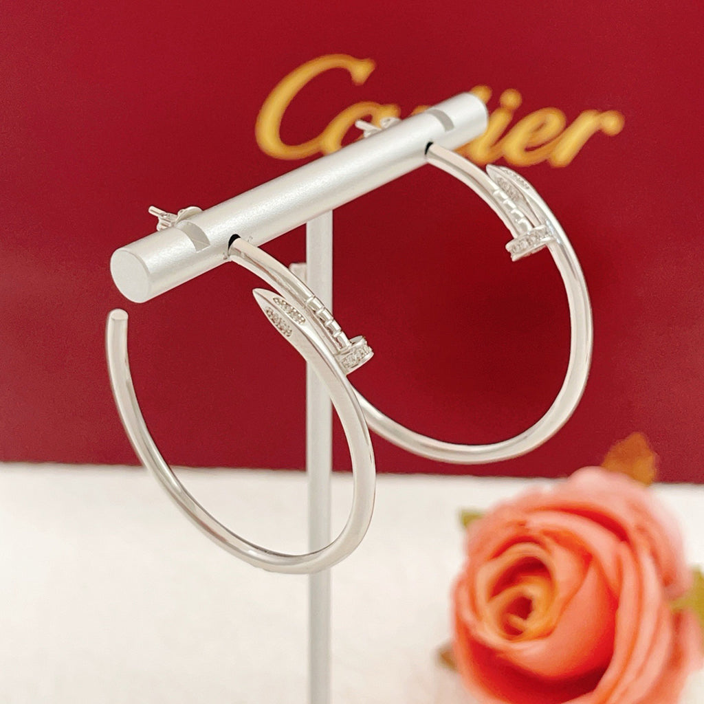 [Gaonasi Jewelry]JUSTE HALF DIAMOND LARGE EARRINGS