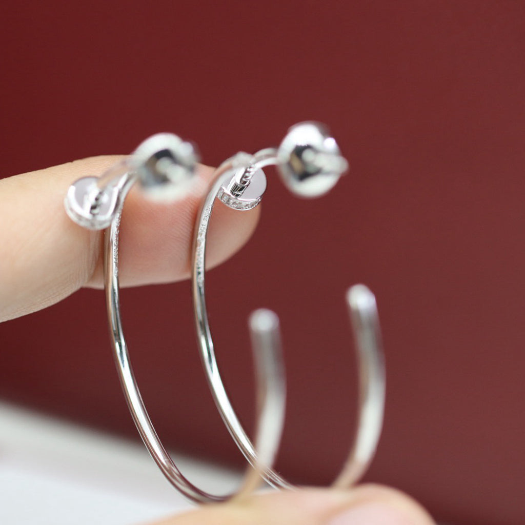 [Gaonasi Jewelry]JUSTE HALF DIAMOND LARGE EARRINGS