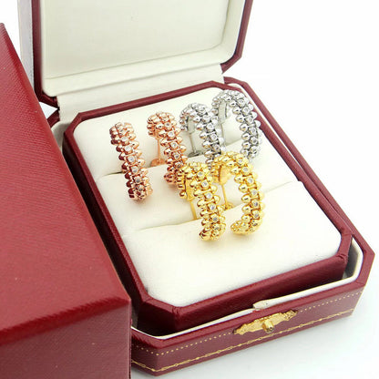 [Gaonasi Jewelry]CLASH FULL DIAMOND MEDIUM EARRINGS