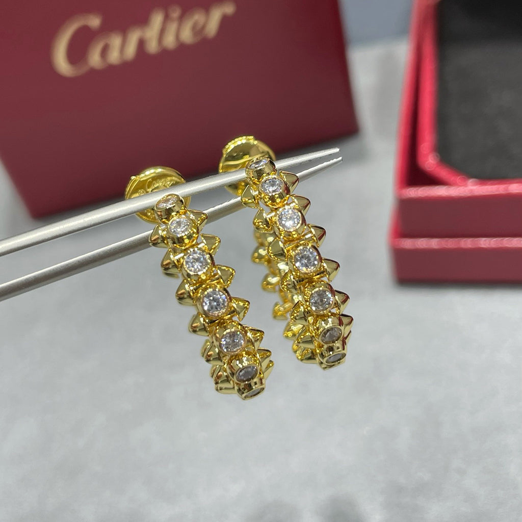 [Gaonasi Jewelry]CLASH FULL DIAMOND MEDIUM EARRINGS