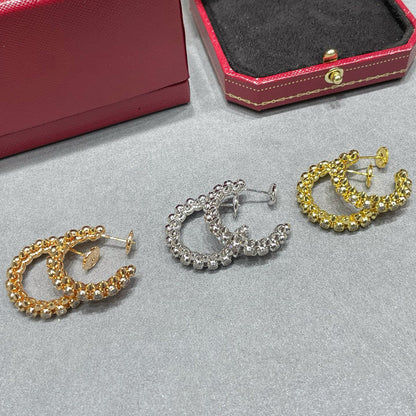 [Gaonasi Jewelry]CLASH FULL DIAMOND MEDIUM EARRINGS