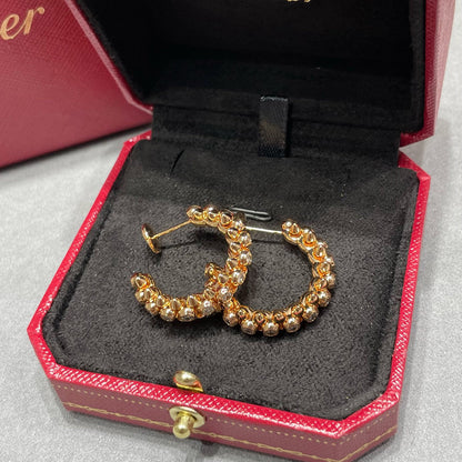 [Gaonasi Jewelry]CLASH FULL DIAMOND MEDIUM EARRINGS
