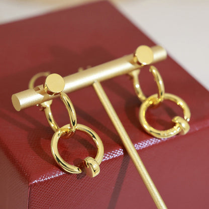 [Gaonasi Jewelry]JUSTE NO DIAMOND DOUBLE EARRINGS