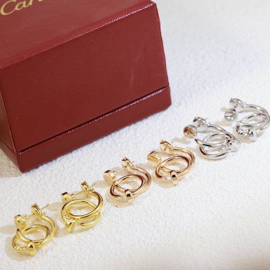 [Gaonasi Jewelry]JUSTE NO DIAMOND DOUBLE EARRINGS