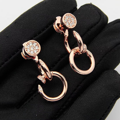 [Gaonasi Jewelry]JUSTE HALF DIAMOND DOUBLE EARRINGS