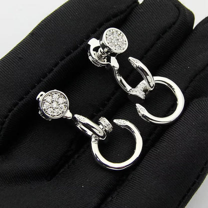 [Gaonasi Jewelry]JUSTE HALF DIAMOND DOUBLE EARRINGS
