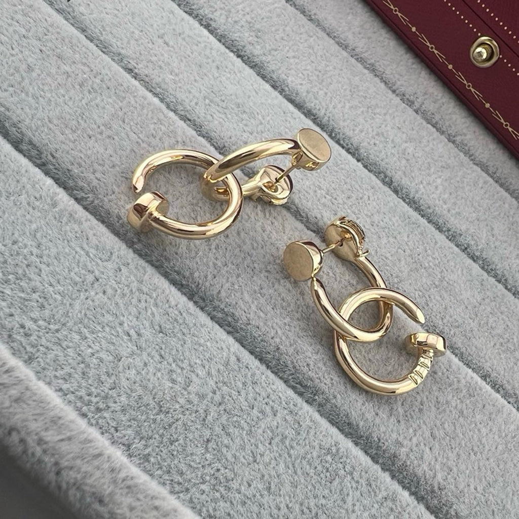 [Gaonasi Jewelry]JUSTE NO DIAMOND DOUBLE EARRINGS