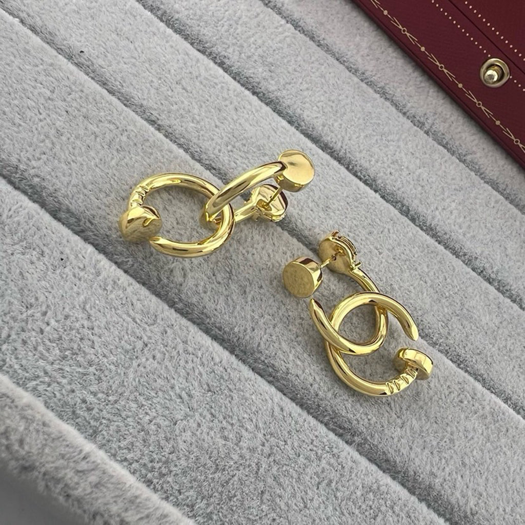 [Gaonasi Jewelry]JUSTE NO DIAMOND DOUBLE EARRINGS