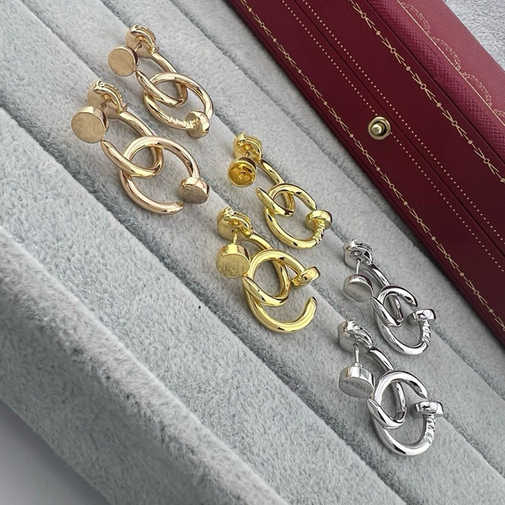 [Gaonasi Jewelry]JUSTE NO DIAMOND DOUBLE EARRINGS