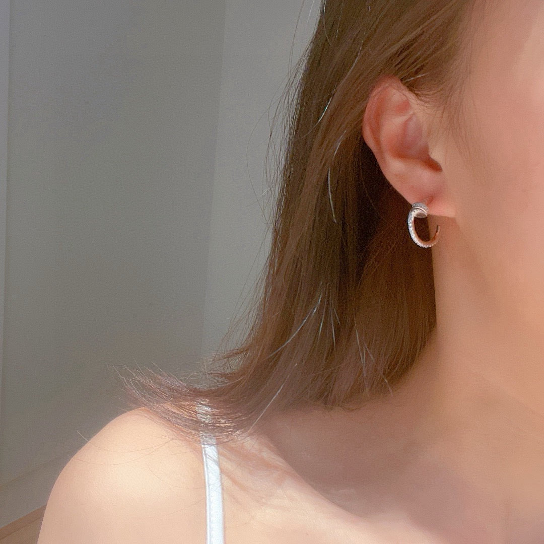 [Gaonasi Jewelry]JUSTE FULL DIAMOND DOUBLE EARRINGS