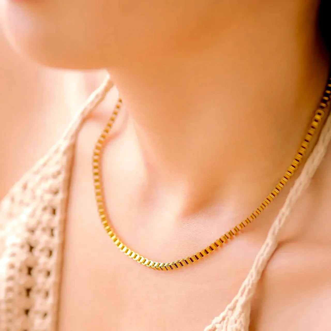 [Gaonasi]Danica Box Chain Gold Necklace