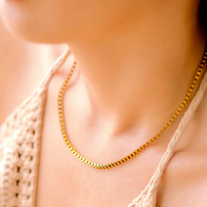 [Gaonasi]Danica Box Chain Gold Necklace