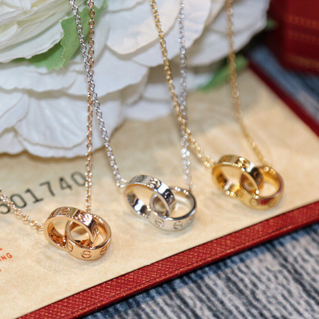[Gaonasi Jewelry]LOVE DOUBLE RING NECKLACE