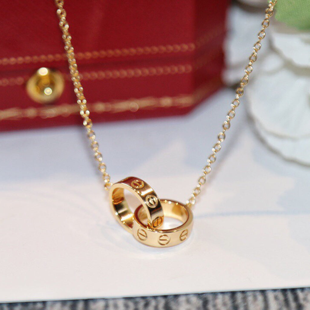 [Gaonasi Jewelry]LOVE DOUBLE RING NECKLACE
