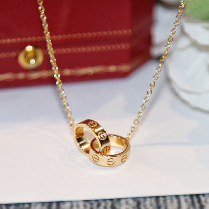 [Gaonasi Jewelry]LOVE DOUBLE RING NECKLACE