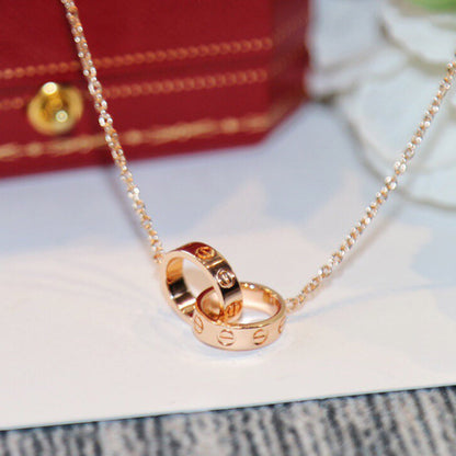 [Gaonasi Jewelry]LOVE DOUBLE RING NECKLACE