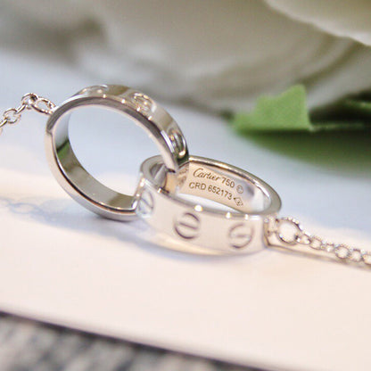 [Gaonasi Jewelry]LOVE DOUBLE RING NECKLACE