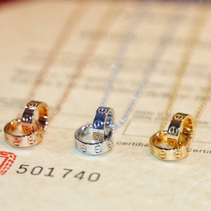 [Gaonasi Jewelry]LOVE DOUBLE RING NECKLACE