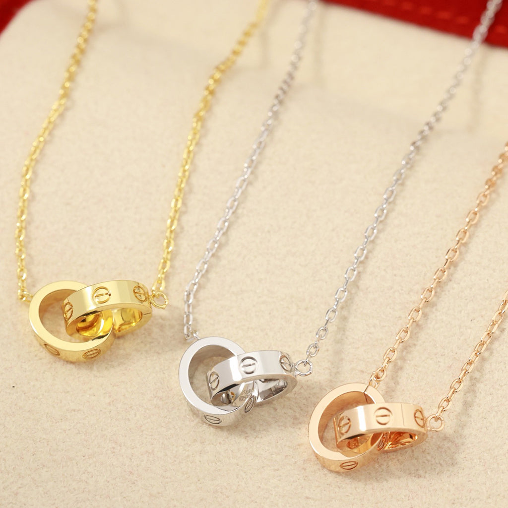 [Gaonasi Jewelry]LOVE DOUBLE RING NECKLACE