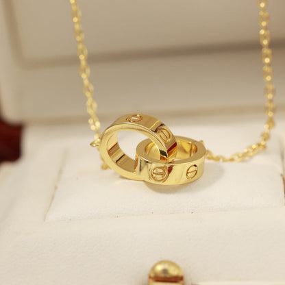 [Gaonasi Jewelry]LOVE DOUBLE RING NECKLACE