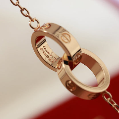 [Gaonasi Jewelry]LOVE DOUBLE RING NECKLACE