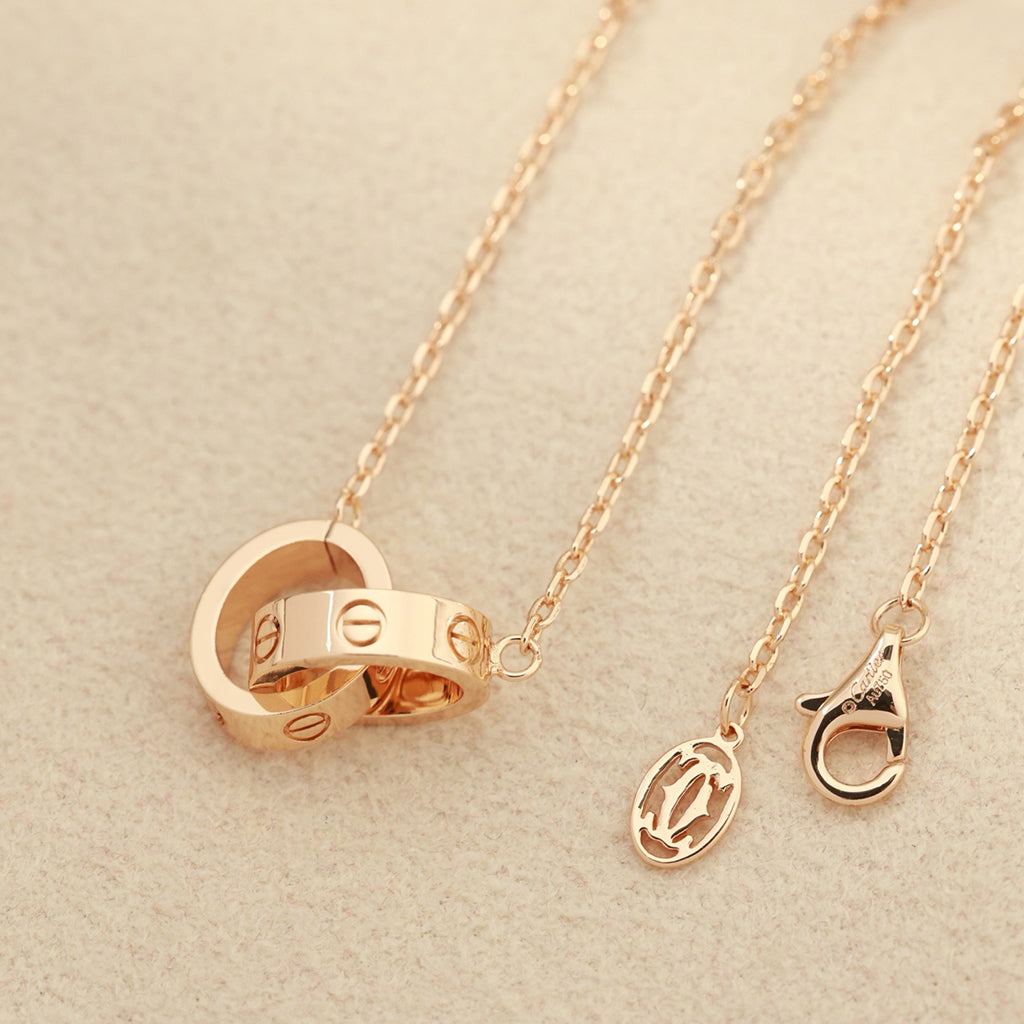 [Gaonasi Jewelry]LOVE DOUBLE RING NECKLACE