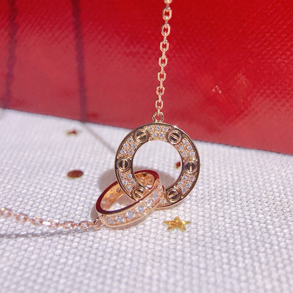 [Gaonasi Jewelry]LOVE  FULL DIAMOND PENDANT NECKLACE