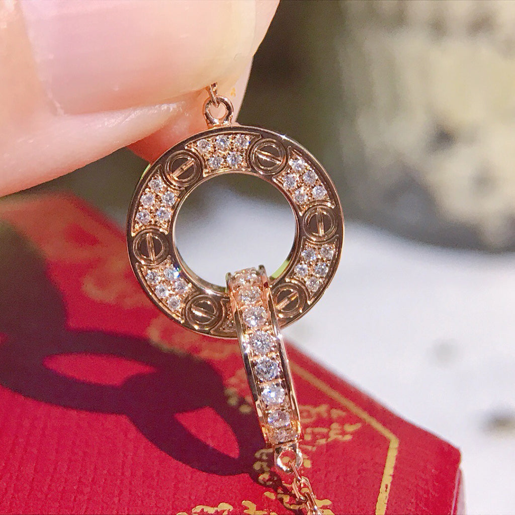 [Gaonasi Jewelry]LOVE  FULL DIAMOND PENDANT NECKLACE