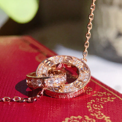 [Gaonasi Jewelry]LOVE  FULL DIAMOND PENDANT NECKLACE