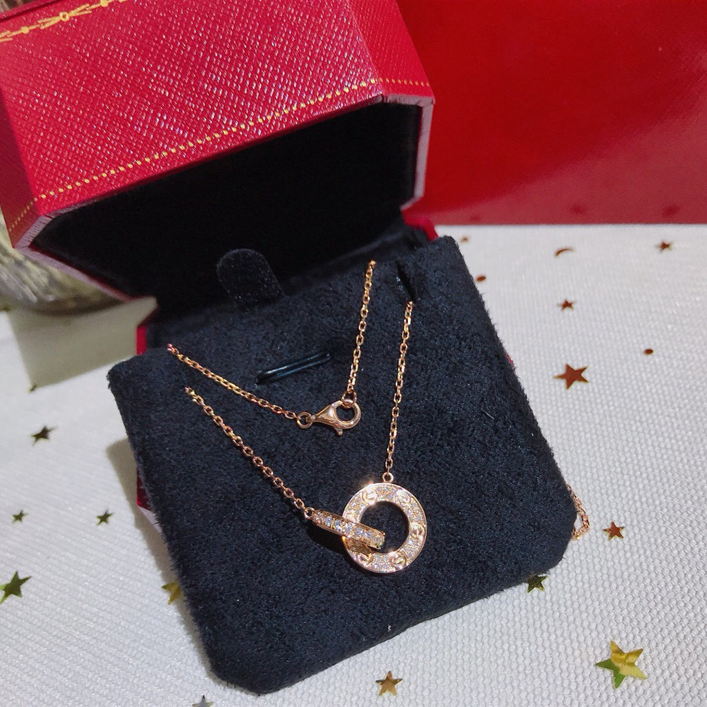 [Gaonasi Jewelry]LOVE  FULL DIAMOND PENDANT NECKLACE