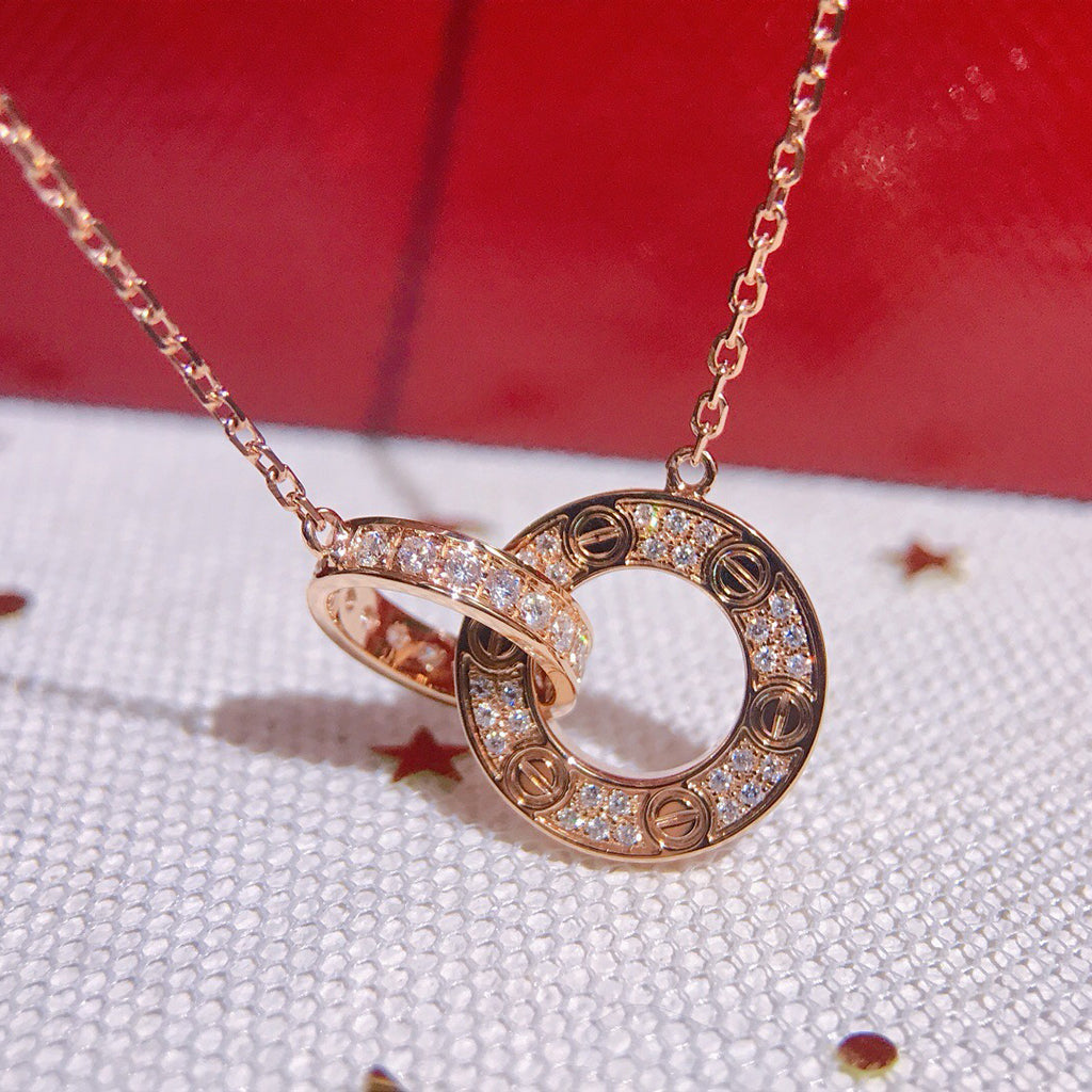 [Gaonasi Jewelry]LOVE  FULL DIAMOND PENDANT NECKLACE