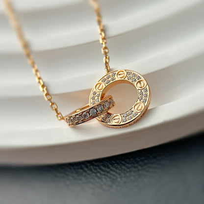 [Gaonasi Jewelry]LOVE  FULL DIAMOND PENDANT NECKLACE