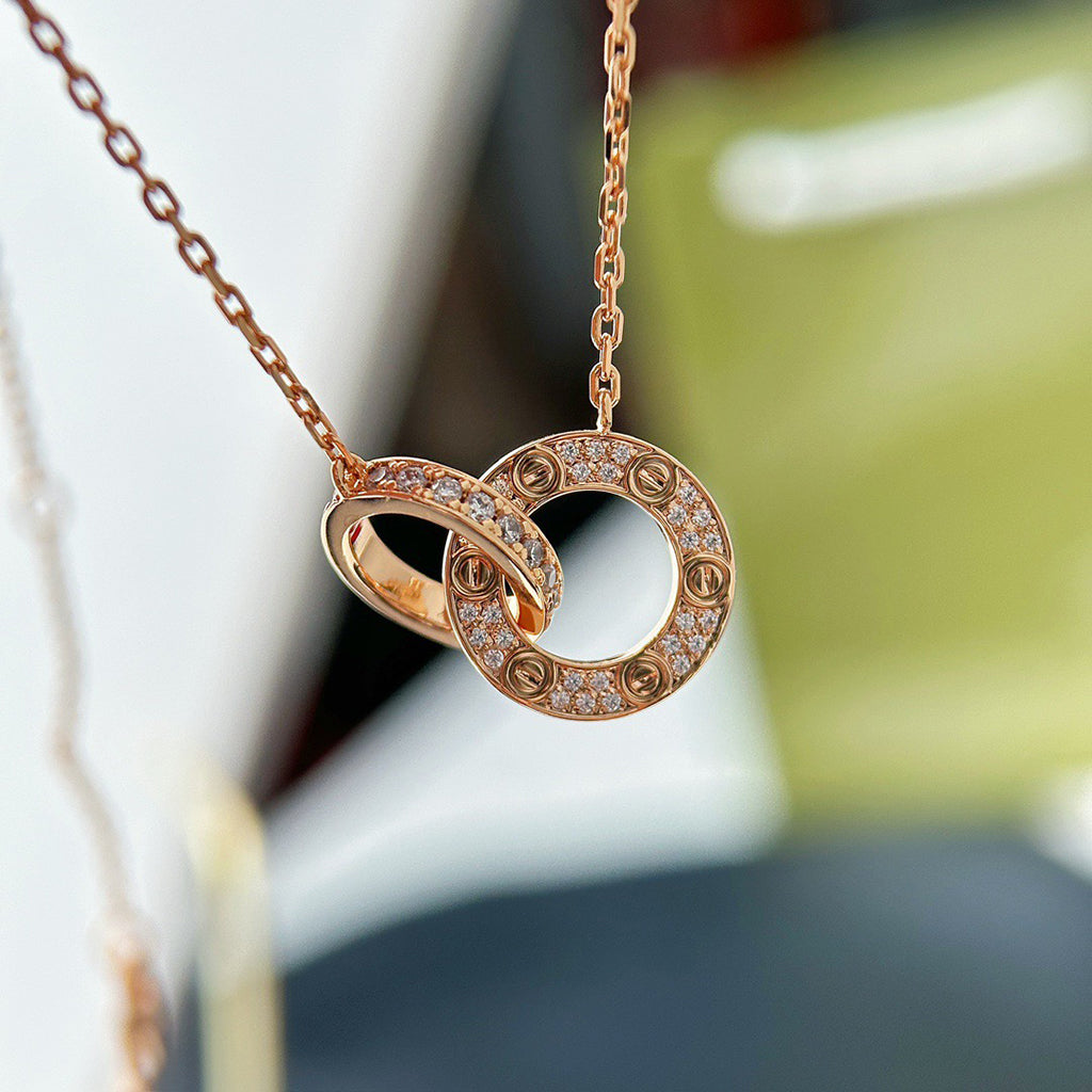 [Gaonasi Jewelry]LOVE  FULL DIAMOND PENDANT NECKLACE