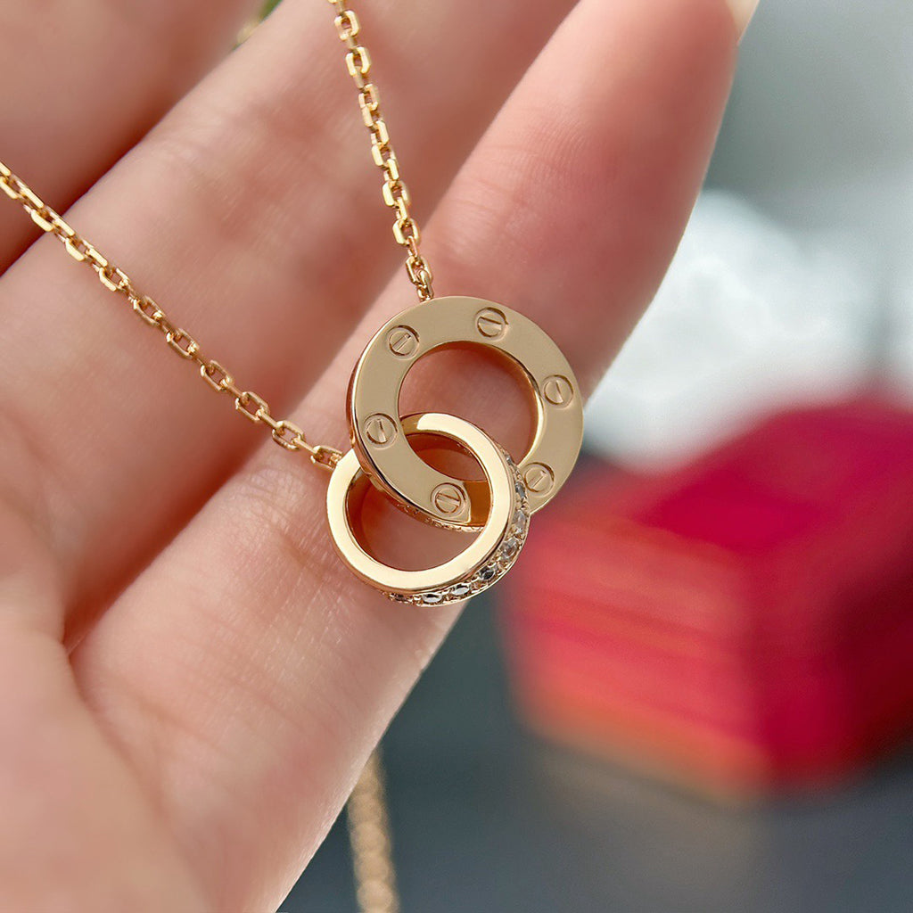 [Gaonasi Jewelry]LOVE  FULL DIAMOND PENDANT NECKLACE