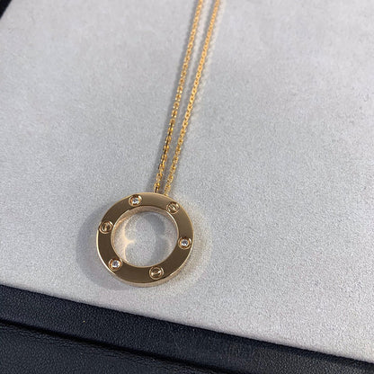 [Gaonasi Jewelry]LOVE NECKLACE 16MM 3 DIAMONDS