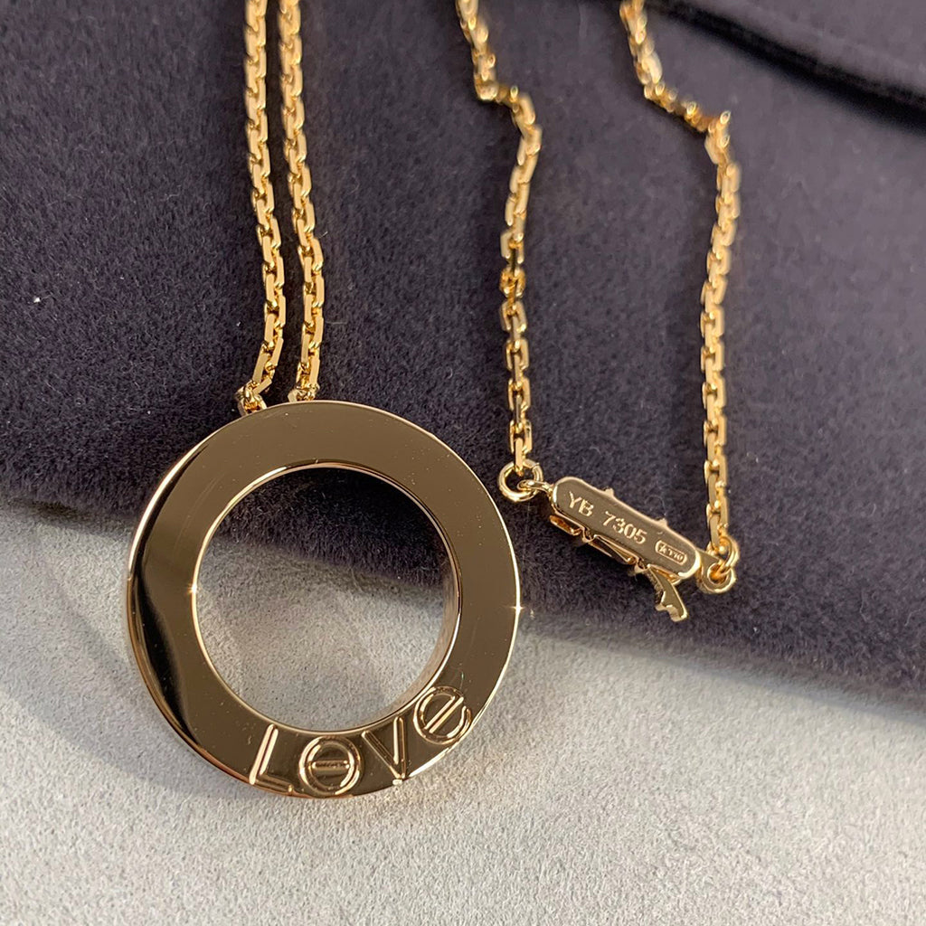 [Gaonasi Jewelry]LOVE NECKLACE 16MM 3 DIAMONDS