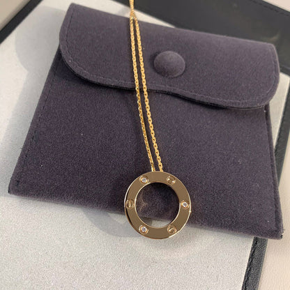 [Gaonasi Jewelry]LOVE NECKLACE 16MM 3 DIAMONDS